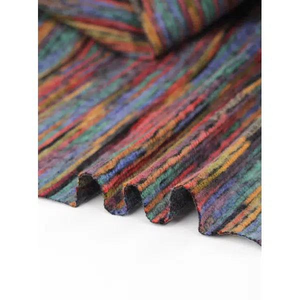 REMNANT -  Rainbow Ridge Couched Knit Fabric - 50cm x 148cm – view 4 | Truro Fabrics