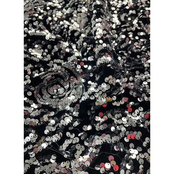 REMNANT Sequin Velvet Fabric - 70cm x 140cm – view 2 | Truro Fabrics