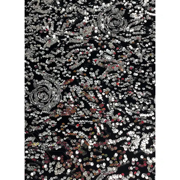 REMNANT Sequin Velvet Fabric - 70cm x 140cm – view 3 | Truro Fabrics