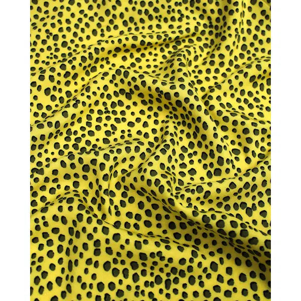 REMNANT Viscose Challis Cheetah Spot Yellow - 260cm x 140cm | Truro Fabrics