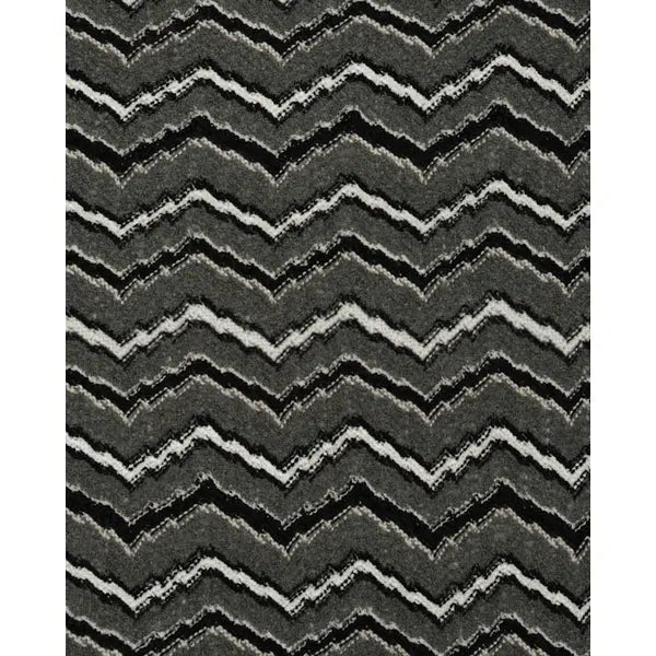 REMNANT Wool Blend Knit Grey Chevron - 250cm x 140cm – view 2 | Truro Fabrics