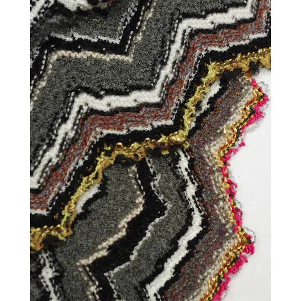 REMNANT Wool Blend Knit Grey Chevron - 250cm x 140cm – view 4 | Truro Fabrics
