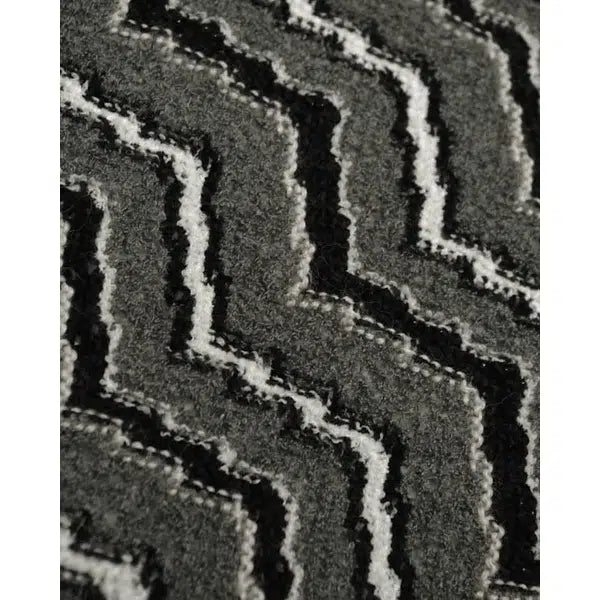 REMNANT Wool Blend Knit Grey Chevron - 250cm x 140cm – view 5 | Truro Fabrics