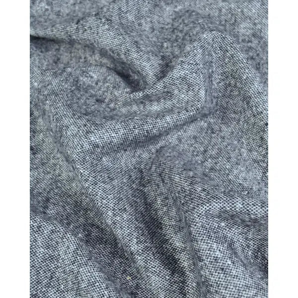 REMNANT Wool & Silk Blend Suiting Fabric - Salt & Pepper – view 4 | Truro Fabrics