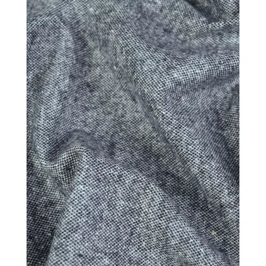 REMNANT Wool & Silk Blend Suiting Fabric - Salt & Pepper | Truro Fabrics
