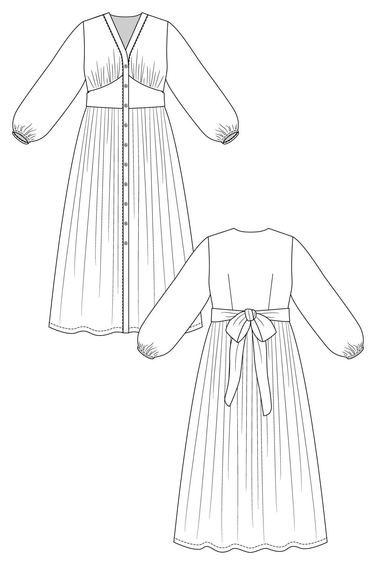 OODI gathered midi dress
