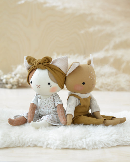 Sewing Pattern - Cat doll + 2 outfits