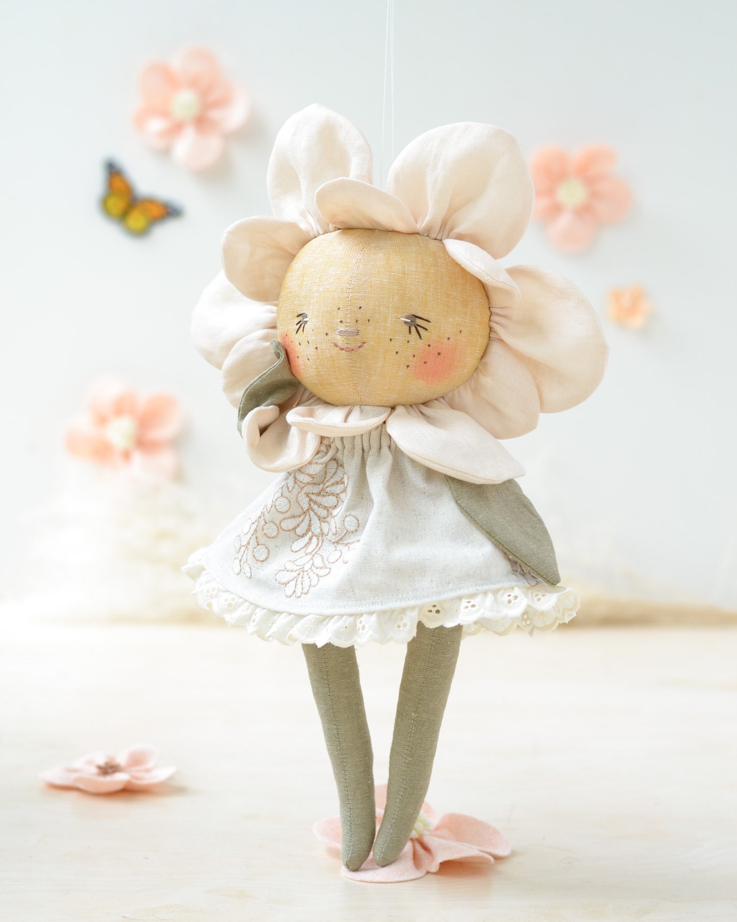 Sewing Pattern - Flower doll + 2 outfits