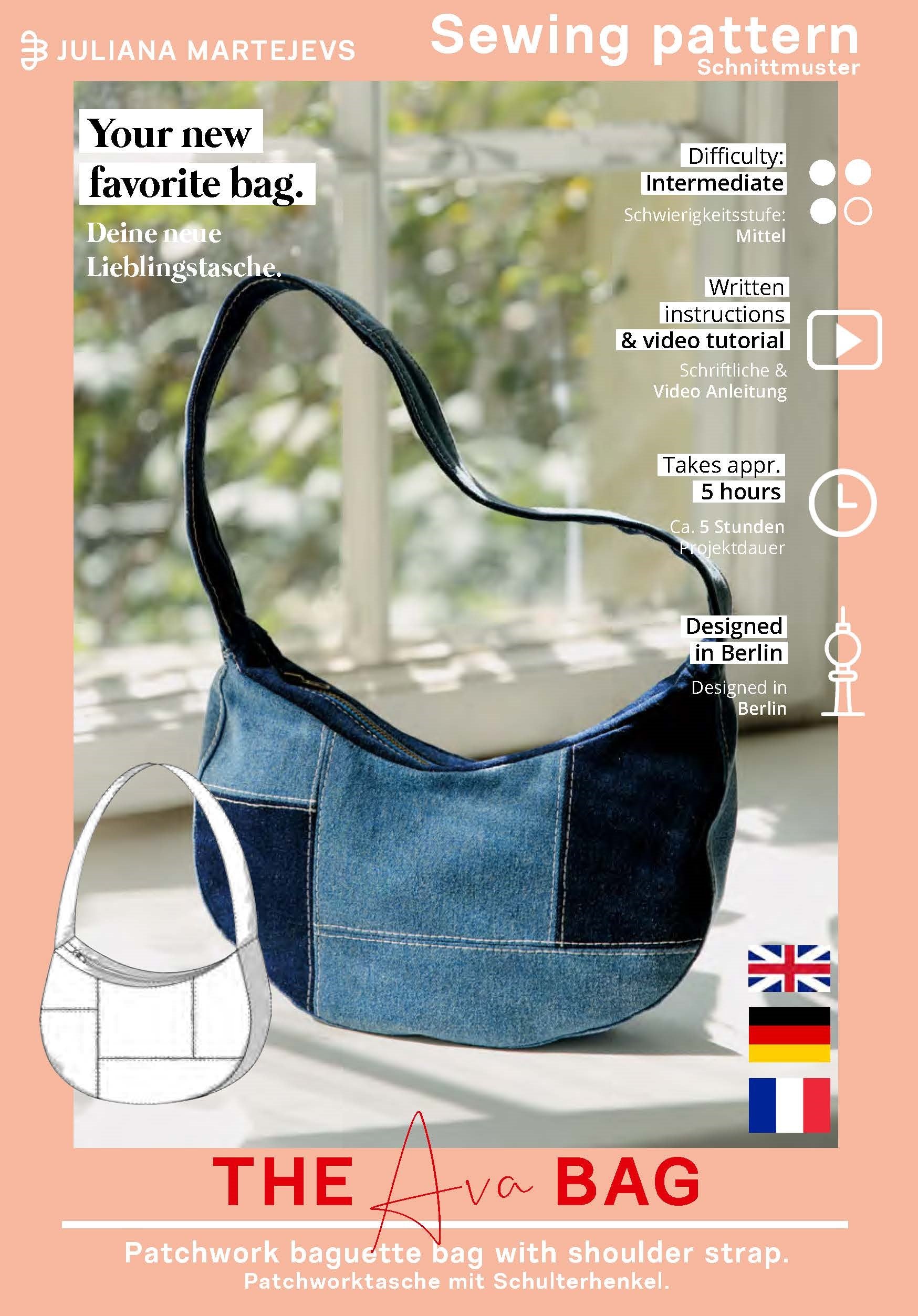 Patchwork Tasche Schnittmuster AVA
