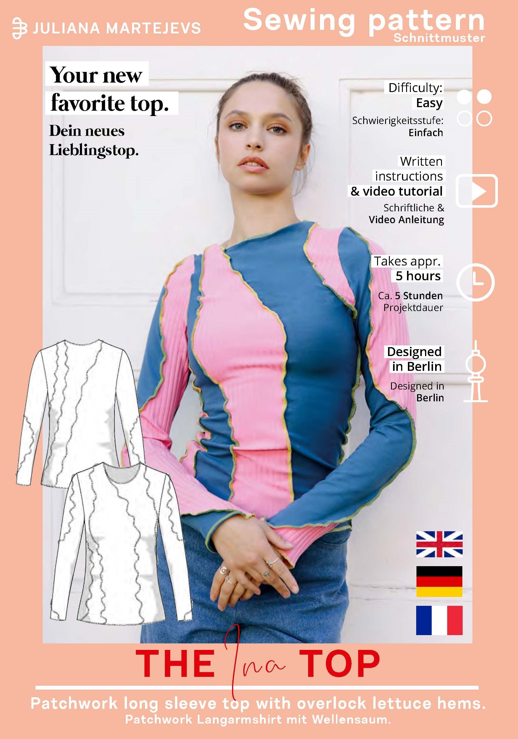 Jersey Top Schnittmuster INA