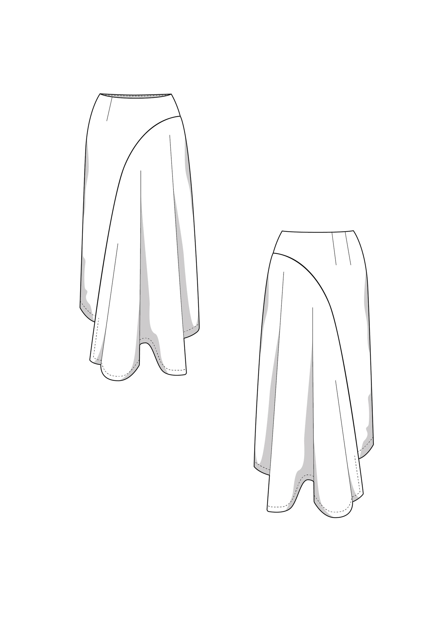 Asymmetrischer Rock Schnittmuster WILLOW