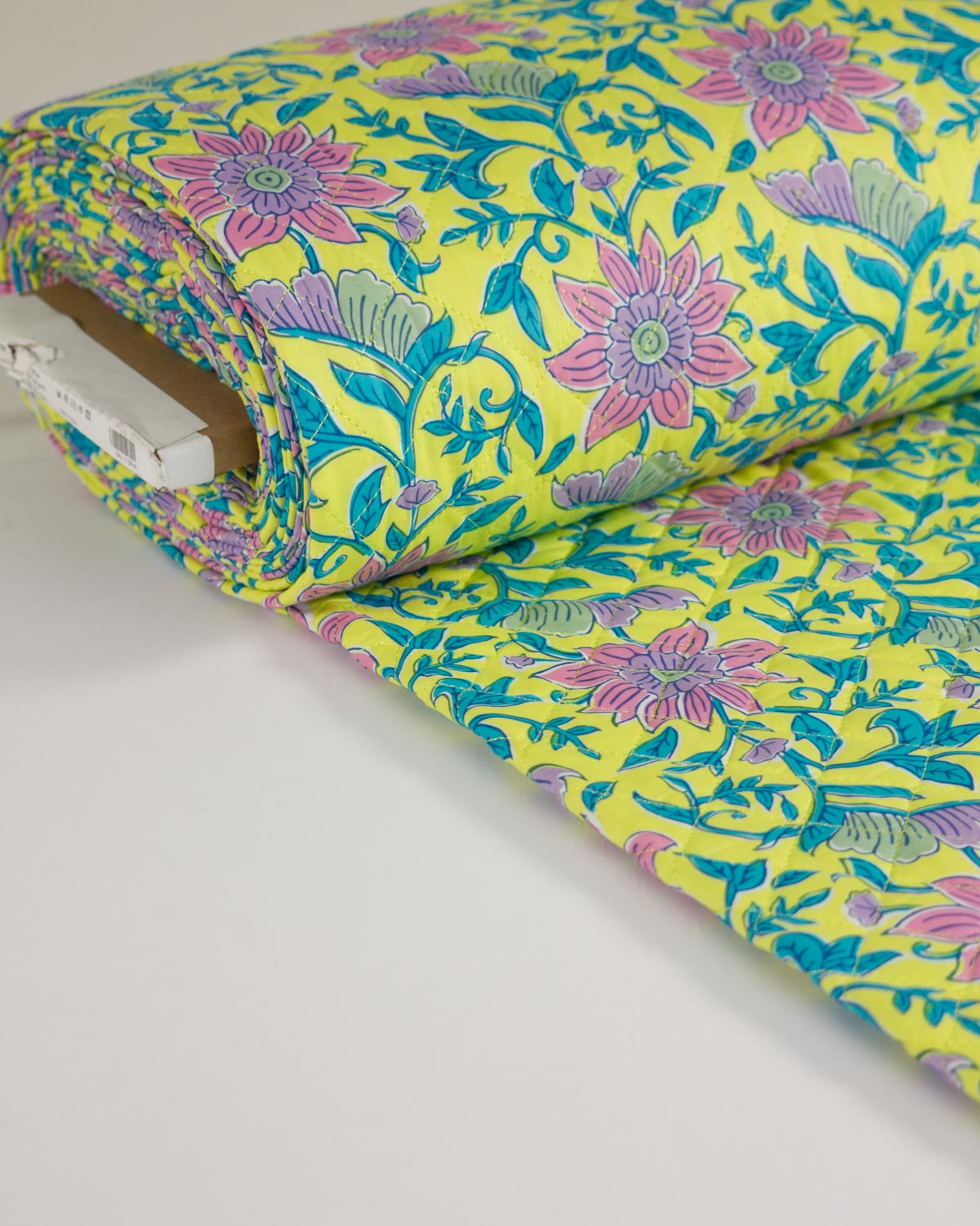 Reversible Quilted Cotton Fabric - Pink Lemonade