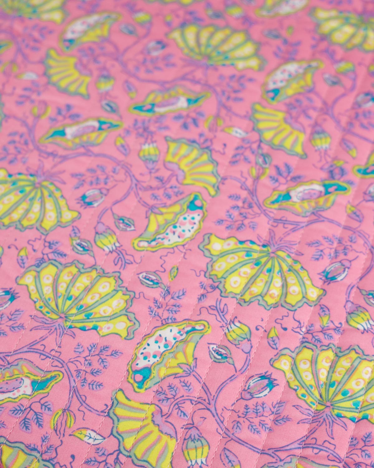 Reversible Quilted Cotton Fabric - Sugar Petal