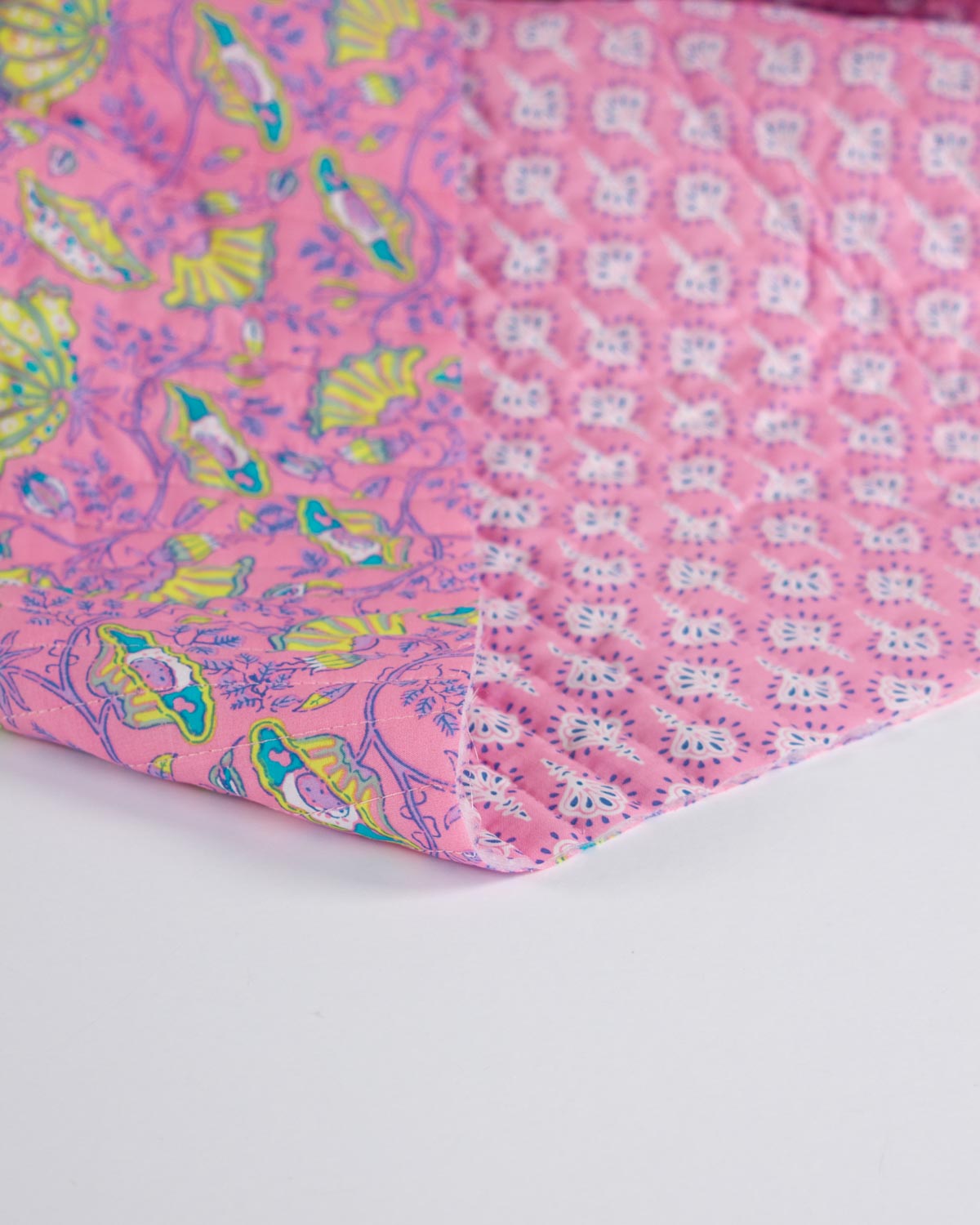 Reversible Quilted Cotton Fabric - Sugar Petal