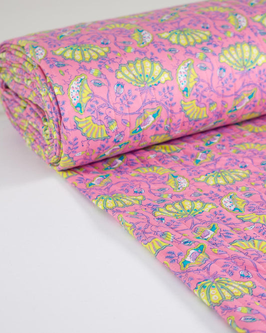 Reversible Quilted Cotton Fabric - Sugar Petal