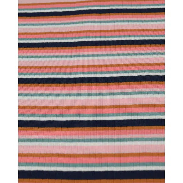Rib Cotton Jersey Fabric - Cosmo Stripe – view 2 | Truro Fabrics