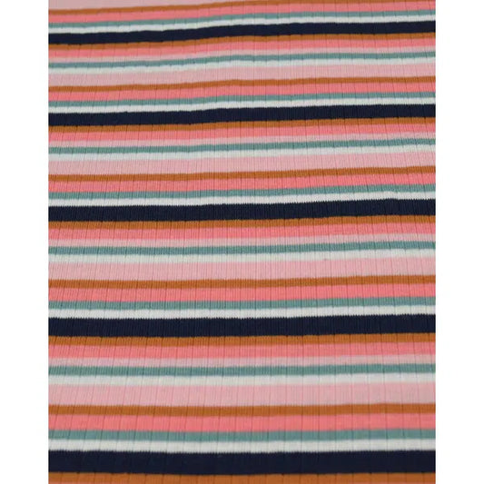 Rib Cotton Jersey Fabric - Cosmo Stripe – view 2 | Truro Fabrics