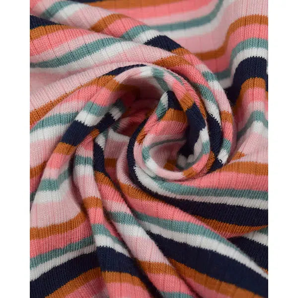 Rib Cotton Jersey Fabric - Cosmo Stripe – view 4 | Truro Fabrics