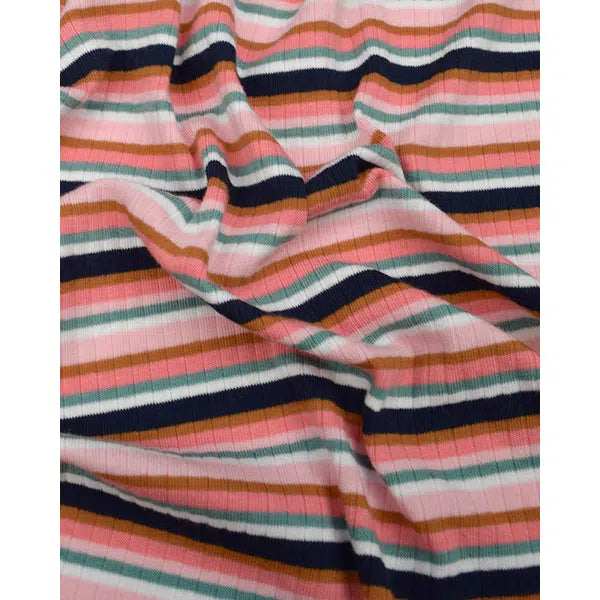 Rib Cotton Jersey Fabric - Cosmo Stripe | Truro Fabrics