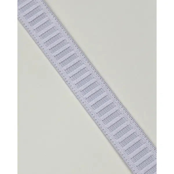 Ribbed Non-Roll Elastic - 20mm - White – view 2 | Truro Fabrics