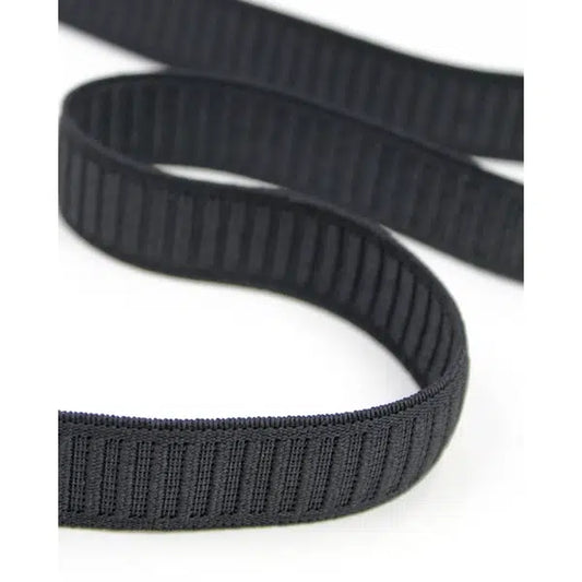 Ribbed Non-Roll Elastic - 25mm - Black | Truro Fabrics