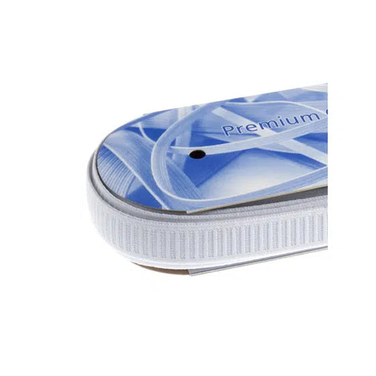 Ribbed Non-Roll Elastic - 25mm - White | Truro Fabrics