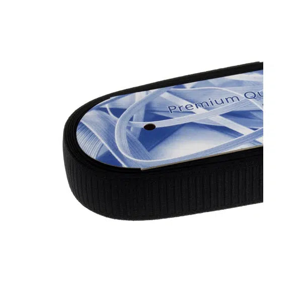 Ribbed Non-Roll Elastic - 38mm - Black | Truro Fabrics