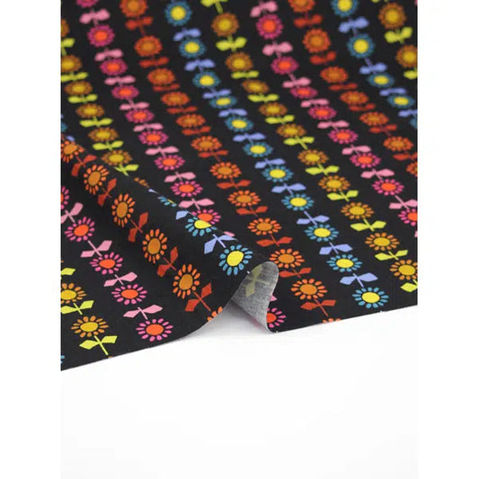 Ruby Star Society Canvas Fabric - Daisy Stripe - Black | Truro Fabrics