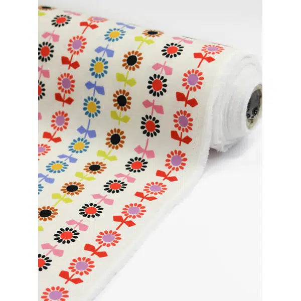 Ruby Star Society Canvas Fabric - Daisy Stripe - Natural – view 2 | Truro Fabrics