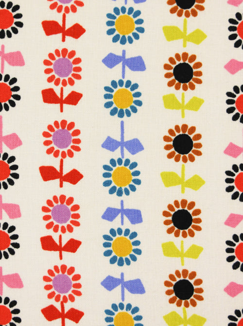 Ruby Star Society Canvas Fabric - Daisy Stripe - Natural
