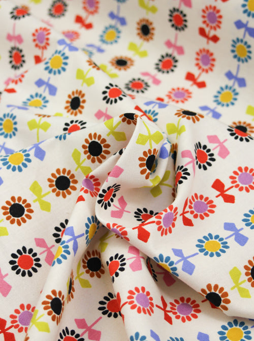Ruby Star Society Canvas Fabric - Daisy Stripe - Natural