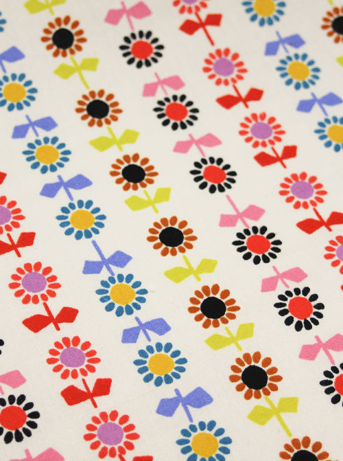 Ruby Star Society Canvas Fabric - Daisy Stripe - Natural