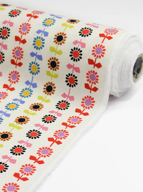 Ruby Star Society Canvas Fabric - Daisy Stripe - Natural