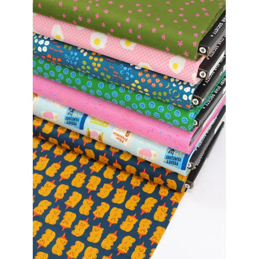 Ruby Star Society Cotton Fabric -  Egg & Friends -  Froot - Teal – view 2 | Truro Fabrics