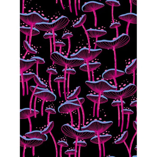 Ruby Star Society Cotton Fabric - Glow Garden - Fungi - Black | Truro Fabrics