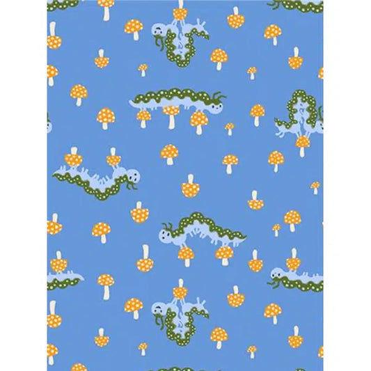 Ruby Star Society Cotton Fabric - Hello Alice - Caterpillar - Lindley Blue | Truro Fabrics