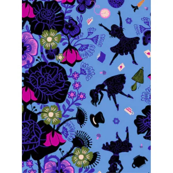 Ruby Star Society Cotton Fabric - Hello Alice - Rabbit Hole - Lindley Blue | Truro Fabrics