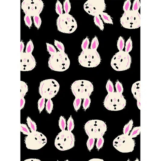 Ruby Star Society Cotton Fabric - Hello Alice - Rushing Rabbit - Black | Truro Fabrics