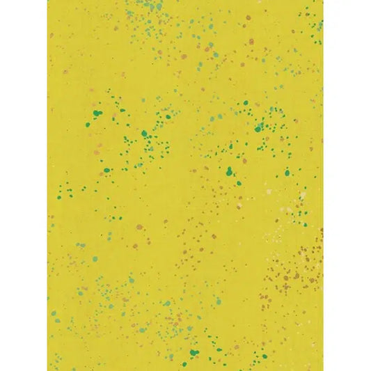 Ruby Star Society Cotton Fabric - Speckled - Metallic Citron | Truro Fabrics