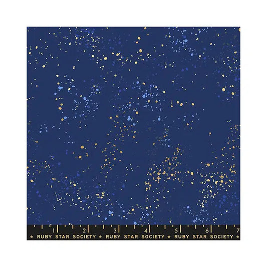 Ruby Star Society Cotton Fabric - Speckled - Metallic Navy – view 2 | Truro Fabrics