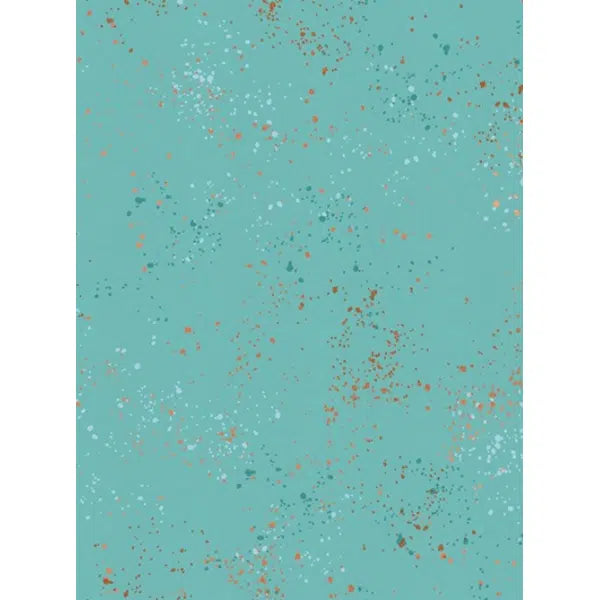 Ruby Star Society Cotton Fabric - Speckled - Metallic Turquoise | Truro Fabrics