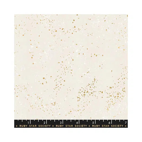Ruby Star Society Cotton Fabric - Speckled - Metallic White Gold – view 2 | Truro Fabrics