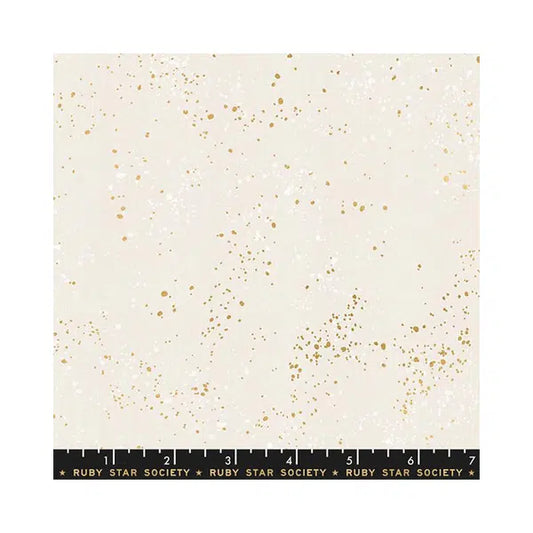 Ruby Star Society Cotton Fabric - Speckled - Metallic White Gold – view 2 | Truro Fabrics