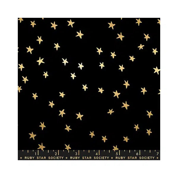 Ruby Star Society Cotton Fabric - Starry - Black Gold – view 2 | Truro Fabrics