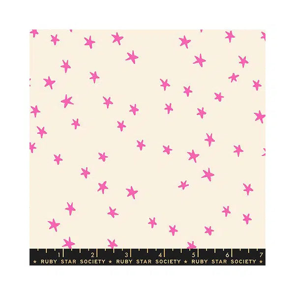 Ruby Star Society Cotton Fabric - Starry - Neon Pink – view 2 | Truro Fabrics