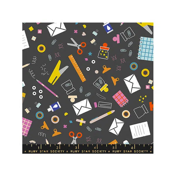 Ruby Star Society Cotton Fabric - Tools Soft Black – view 2 | Truro Fabrics