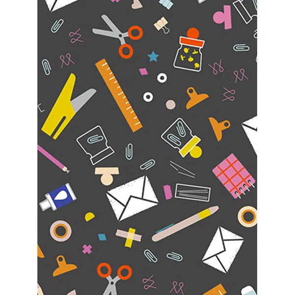 Ruby Star Society Cotton Fabric - Tools Soft Black | Truro Fabrics