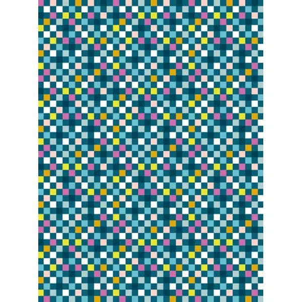 Ruby Star Society Cotton Fabric - Washi Plus - Checkmate Teal | Truro Fabrics