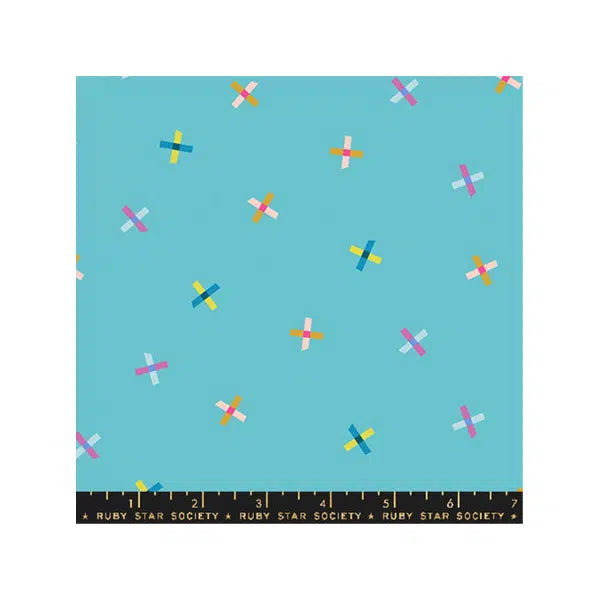 Ruby Star Society Cotton Fabric - Washi Plus - Plus Points Turquoise – view 2 | Truro Fabrics