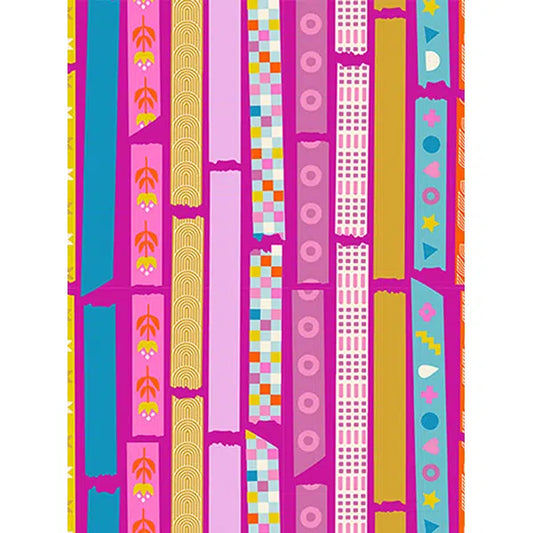 Ruby Star Society Cotton Fabric - Washi Plus- Yay It's Tape Berry | Truro Fabrics